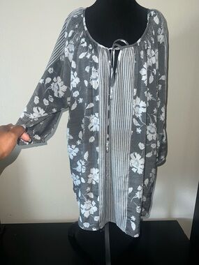 Womens Plus Size Fred David Peasant Spring Cottagecore Grandmacore Blouse 3XL